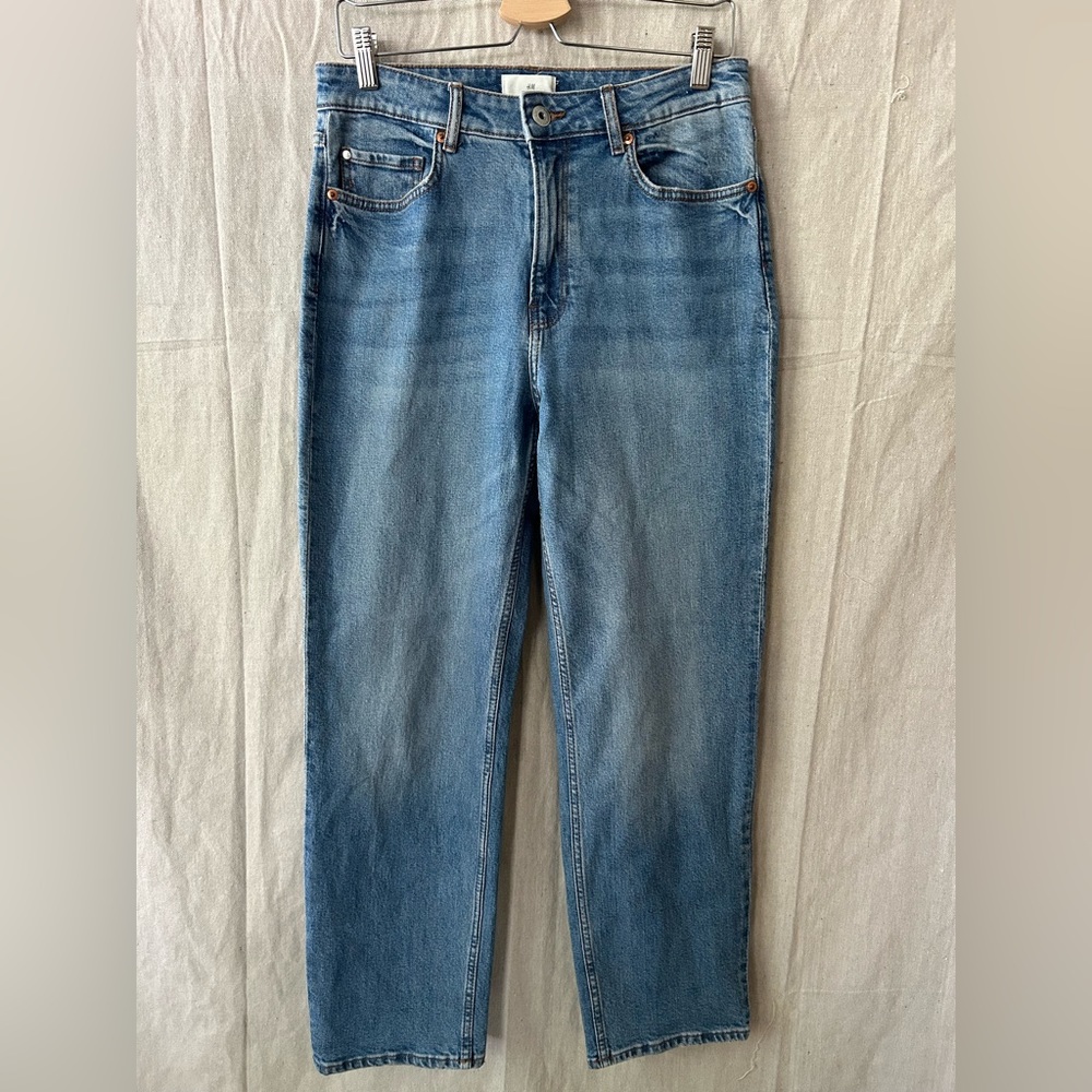 H&M Loose Relaxed Fit Mom Denim Jeans | Ankle Cropped | Size: US 10